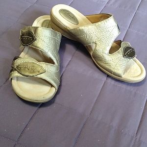 Clarks Leather Artisan Sandals Gold Copper 10 M